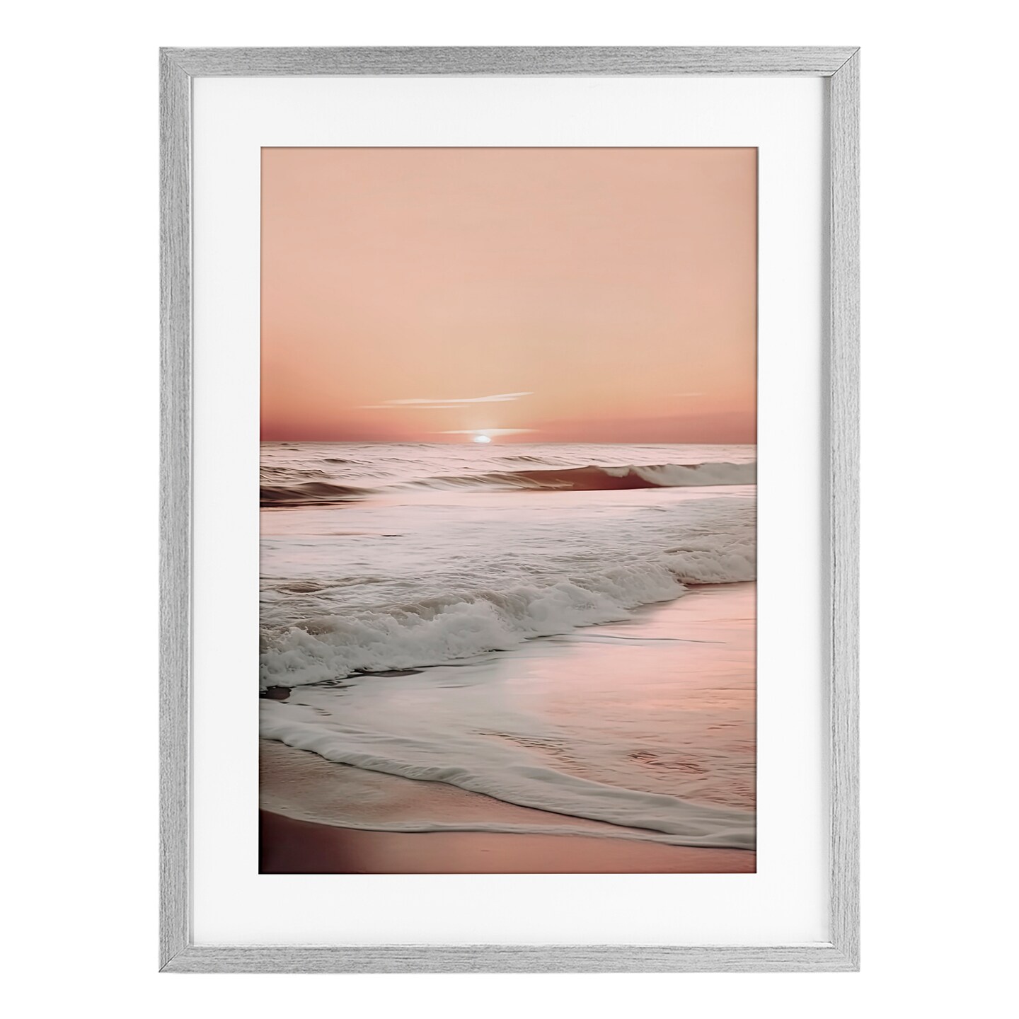 Stupell Industries Apricot Beach View Framed Print Under Glass, design by Decent Exposures