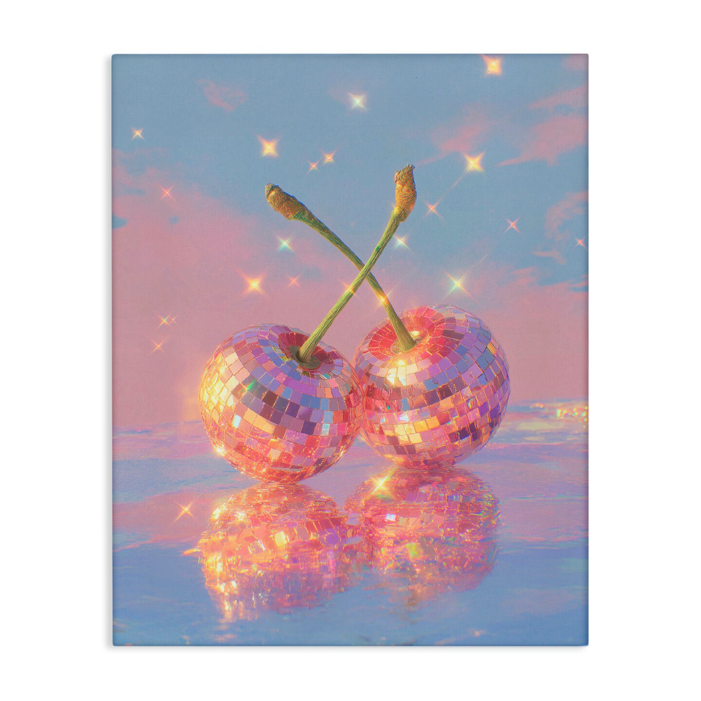 Stupell Industries Disco Cherry Reflection Canvas, design by Ziwei Li