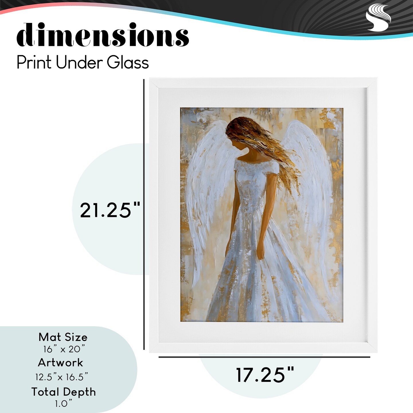 Stupell Industries Holy Angel In White Framed Print Under Glass, design by Franklyn Gregory