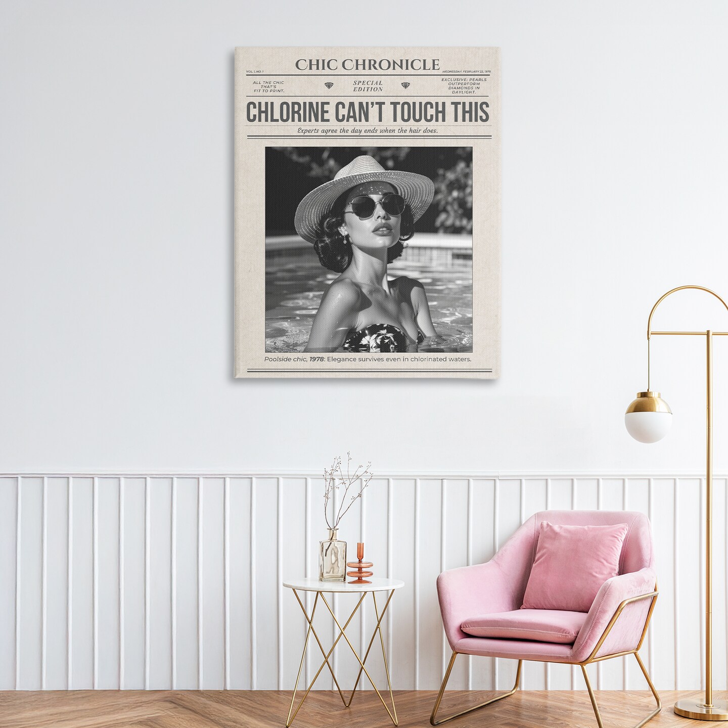 Stupell Industries Chic Chronical Vintage Magazine Canvas, design by A Barefoot Stylist