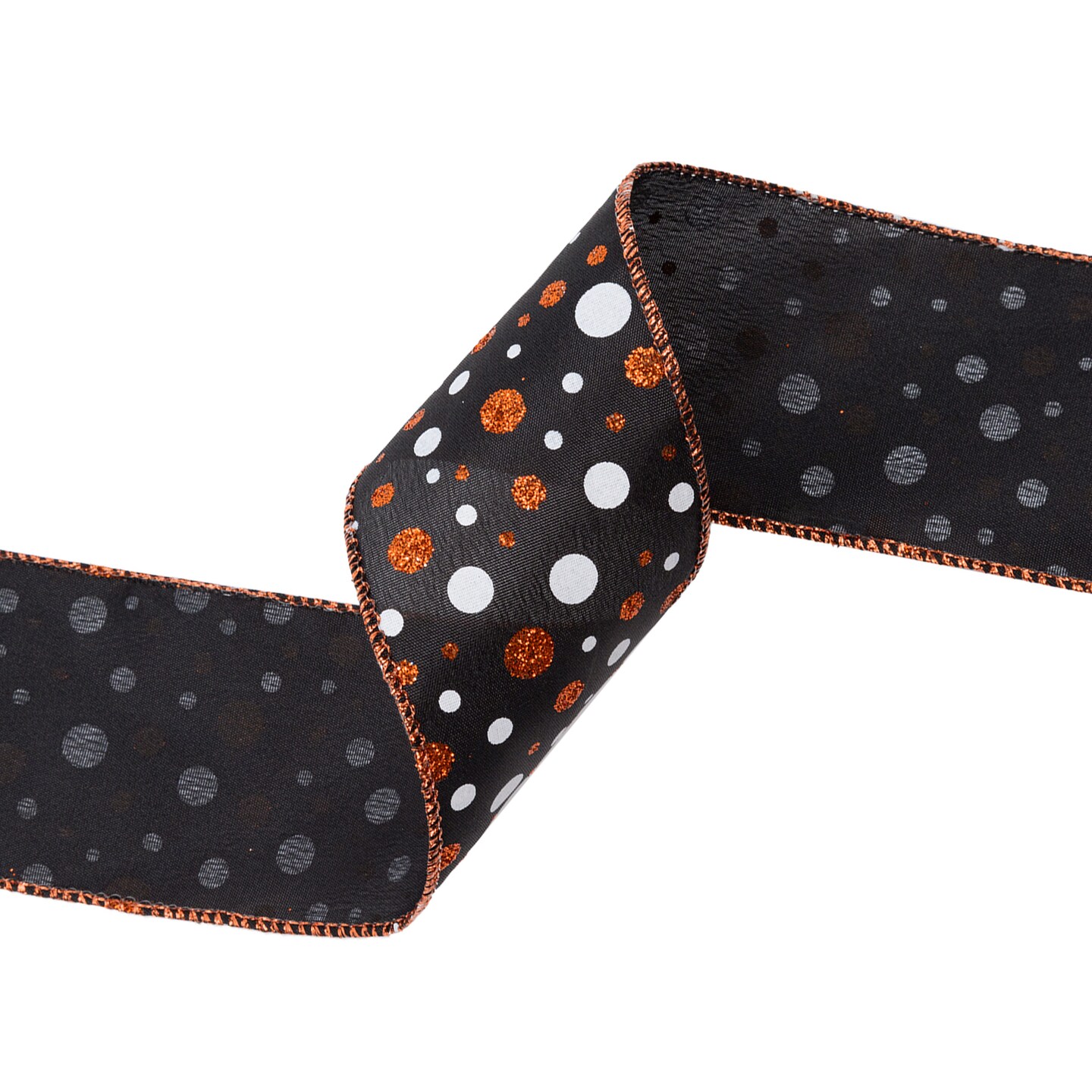 LaRibbons 2 1/2&#x22; Wired Ribbon | &#x22;Glitter Polka Dot&#x22; | 10 Yard Roll