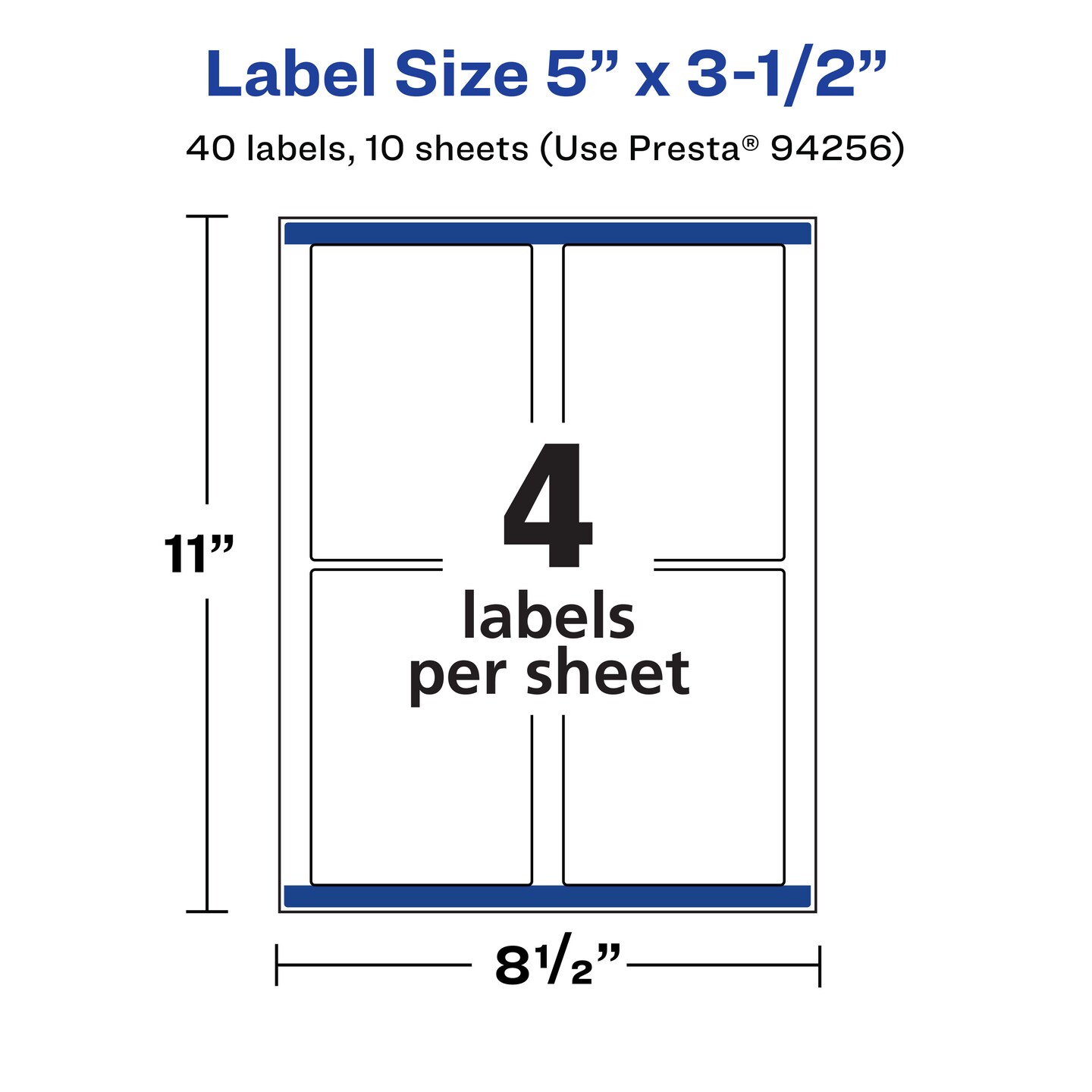 Avery Durable Waterproof Rectangle Labels with Sure Feed, 5" x 3.5"