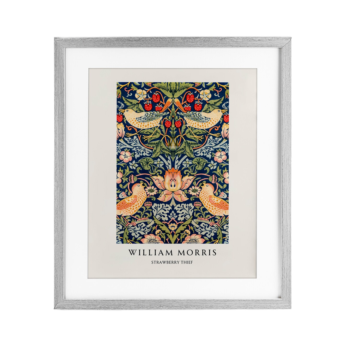 Stupell Industries William Morris Strawberry Thief Black Framed Print Under Glass, design by Vintage Hustle