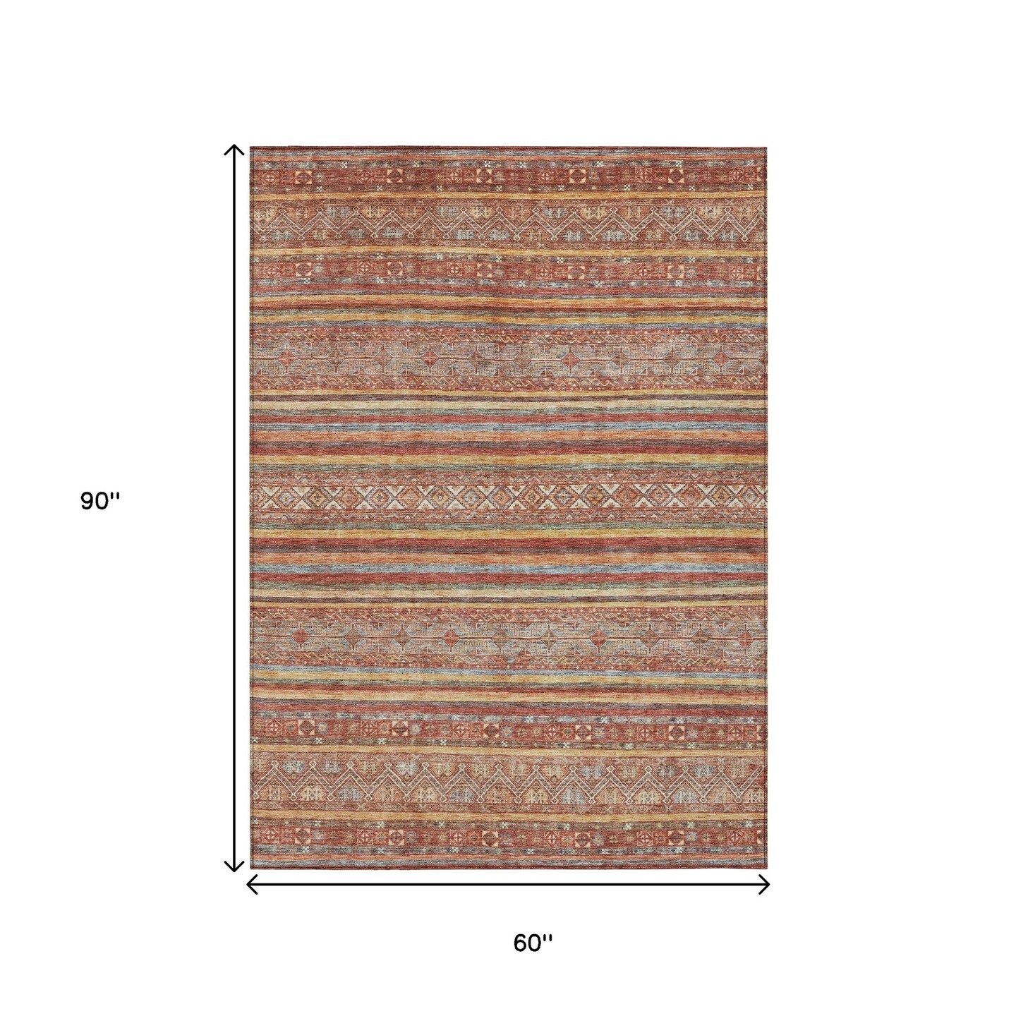 Edge Collections - 5' x 8' - Multicolor - Durable Southwestern Area Rug for Indoor and Outdoor Use - 1 Piece
