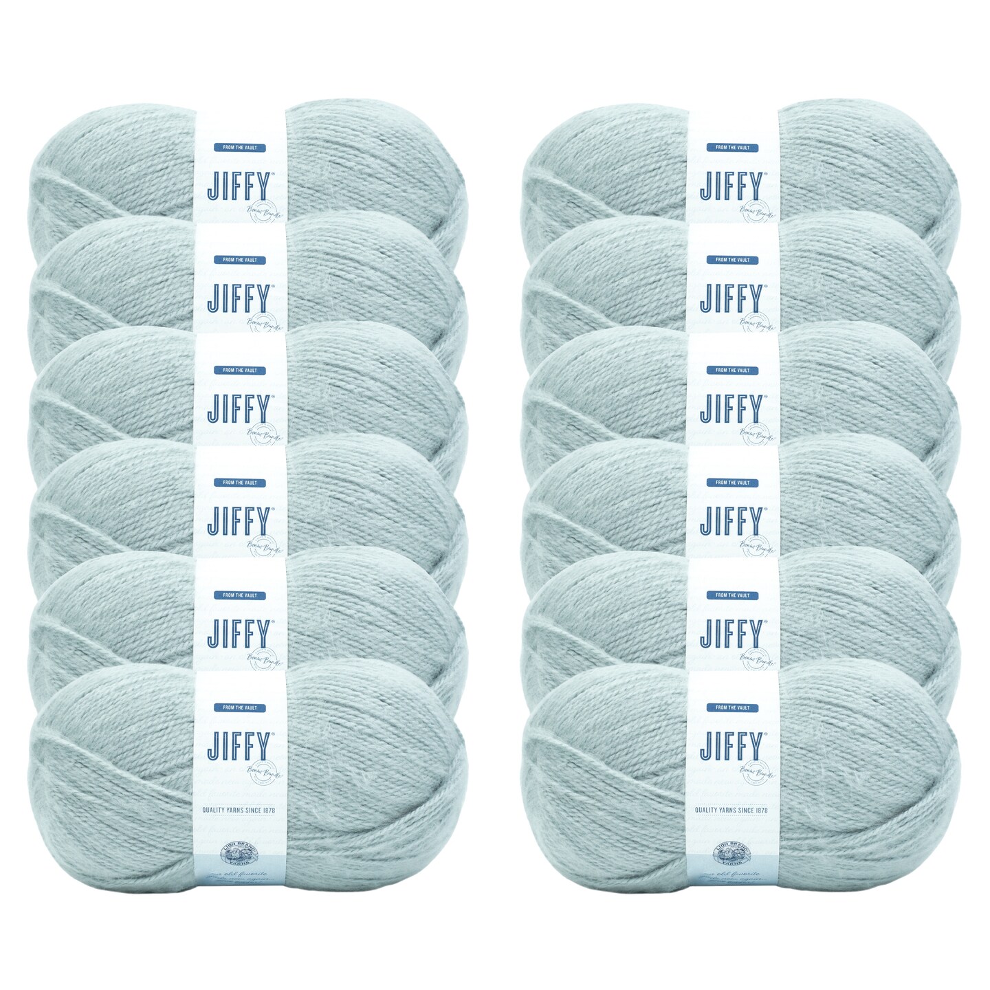 Lion Brand Yarn Jiffy Bonus Bundle Aero Bulky Acrylic Blue Yarn 12 Pack