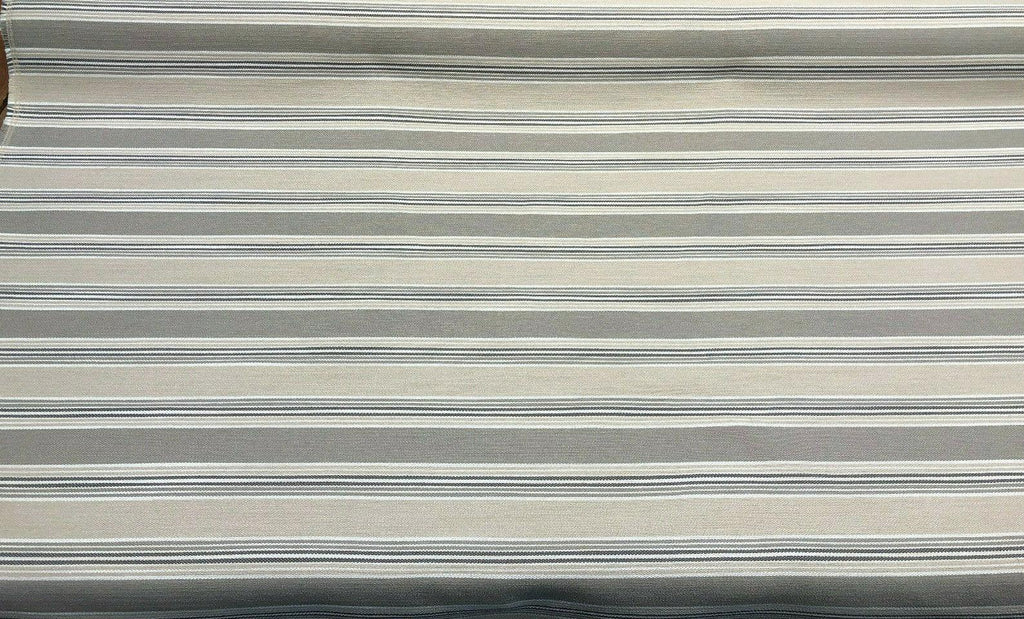1 Yard Upholstery Fabric Cowen Stone Stripe Beige White Durable 100% Polyester 56 Inch Width