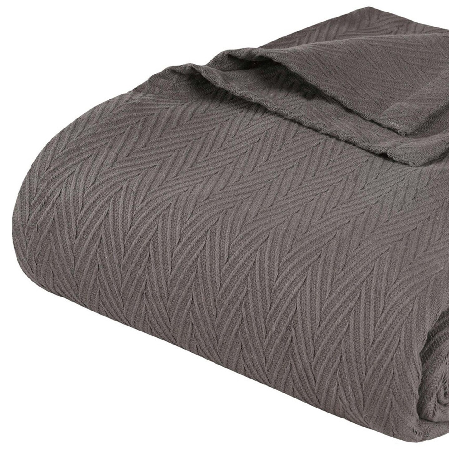 Edge Collections - 50" x 60" - Gray - Cozy Chevron Throw Blanket for Stylish Comfort - 1 Piece