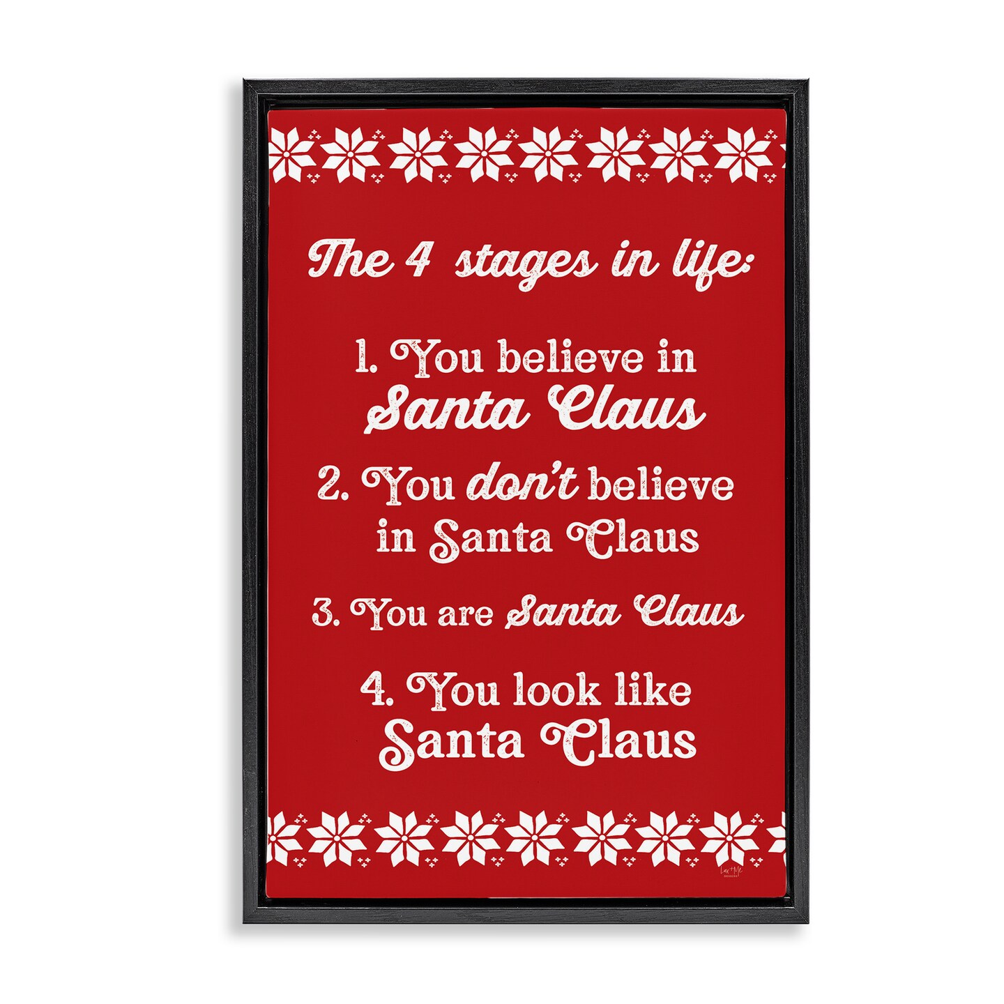 Stupell Industries Santa Claus Four Stages in Life Black Framed Floater Canvas Wall Art, design by Lux + Me Designs