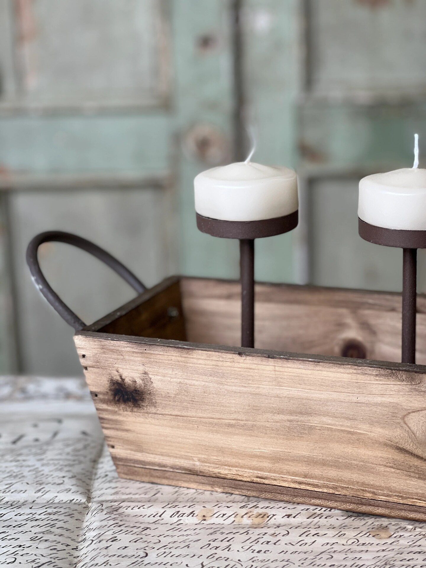 Elevated Charm Candle Holder - Rustic Tabletop Decoration - Holiday Tree