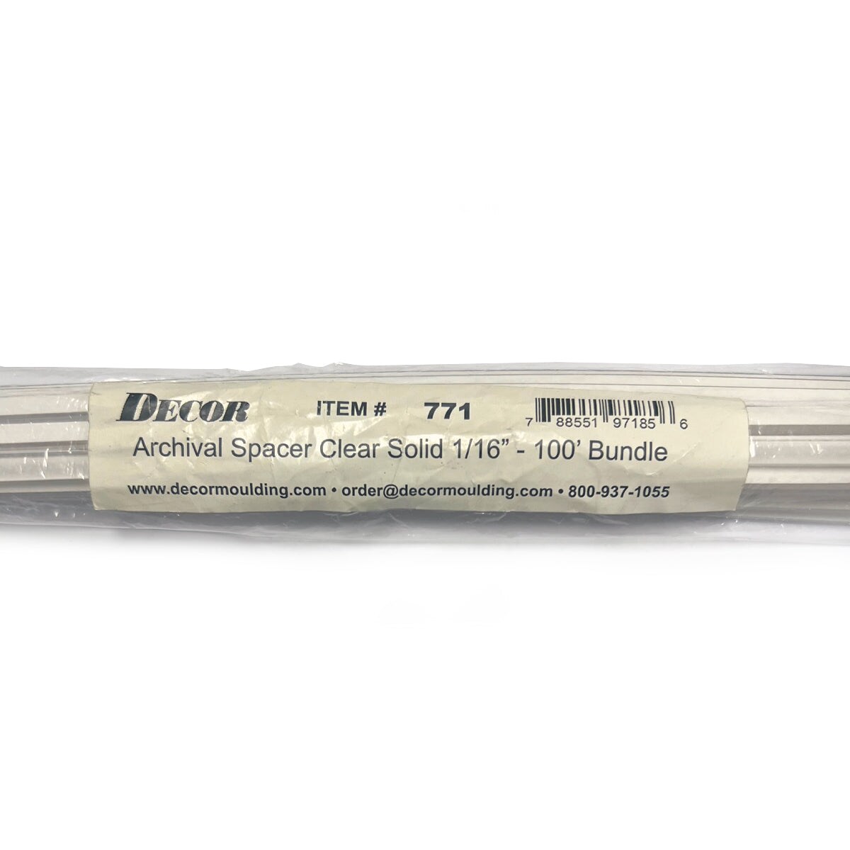 Framer Supply Archival Glass &#x26; Art Spacer &#x2013; Clear 1/16&#x22;, 100 Ft Solid Bundle (20 x 5&#x27; Sticks), pH Neutral Peel-and-Stick Frame Spacer for Archival Framing &#x26; Artwork Protection