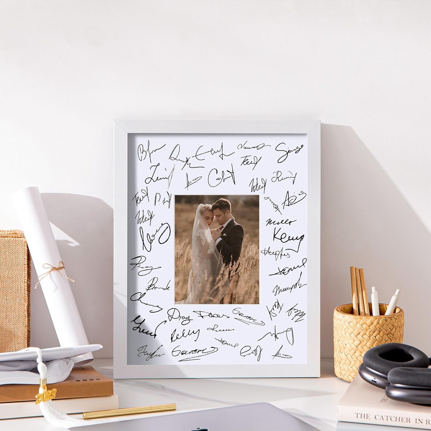 8TURN WhosfanCafe ウェルカムギフト フォトカード 11x14 signature picture frame guest book..you pick embellishments
