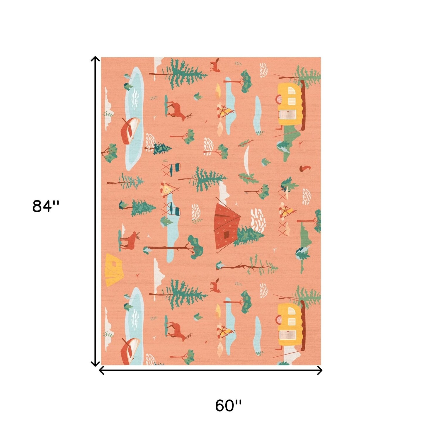 Edge Collections - 5' x 7' - Orange - Versatile Indoor Outdoor Area Rug - 1 Piece