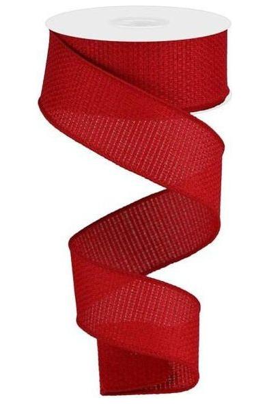 1.5&#x22; Royal Faux Burlap Ribbon: Red (10 Yards)
