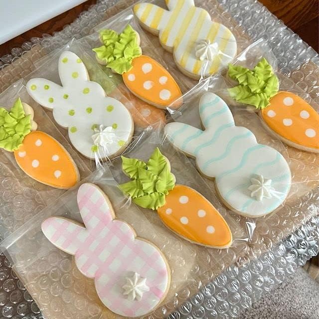 Easter Cookie Cutters, 3 Pieces Carrot Egg Bunny Rabbite Shapes Metal Cookie Cutters Stainless Steel Sets Holiday Themed Baking Kit