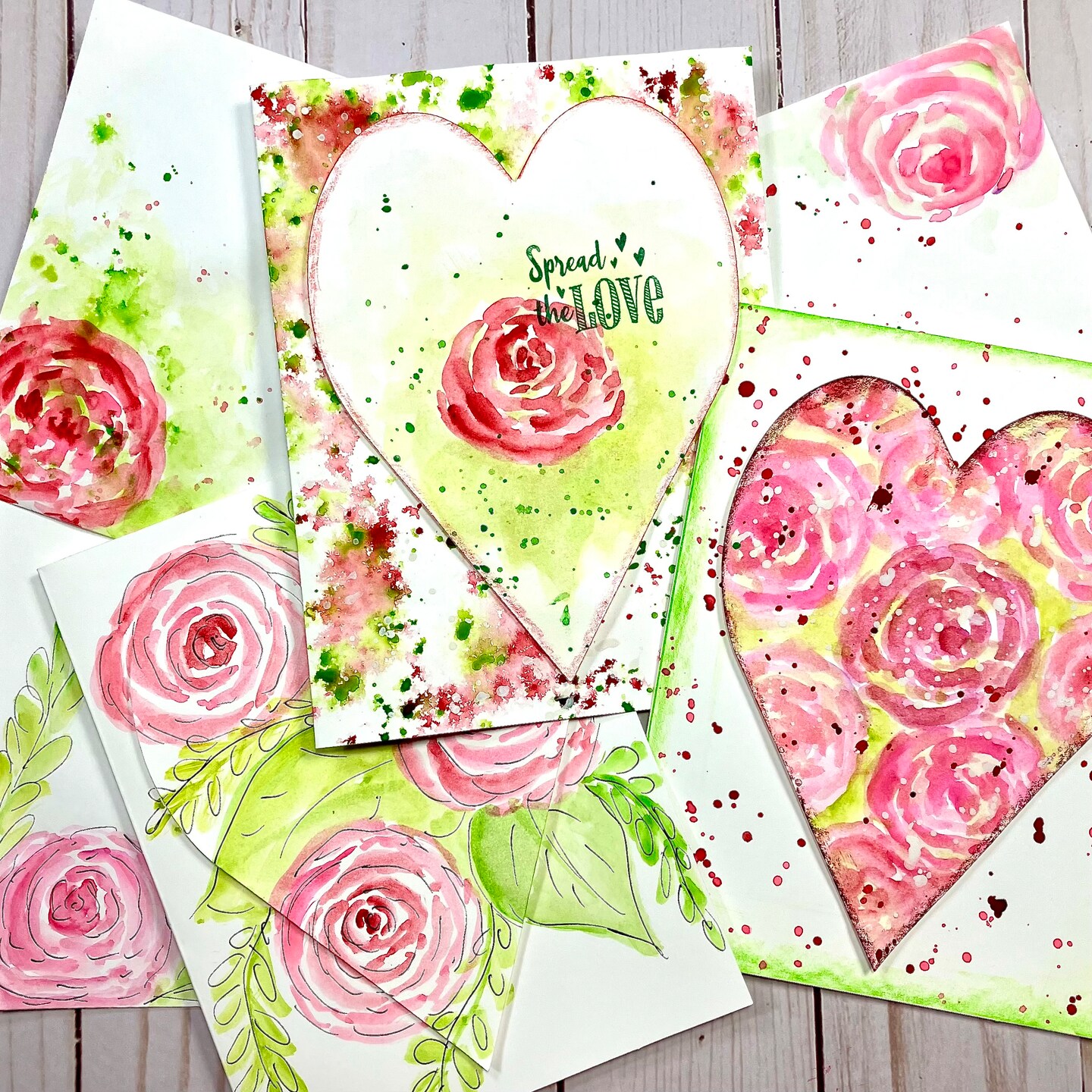 Simple watercolor roses