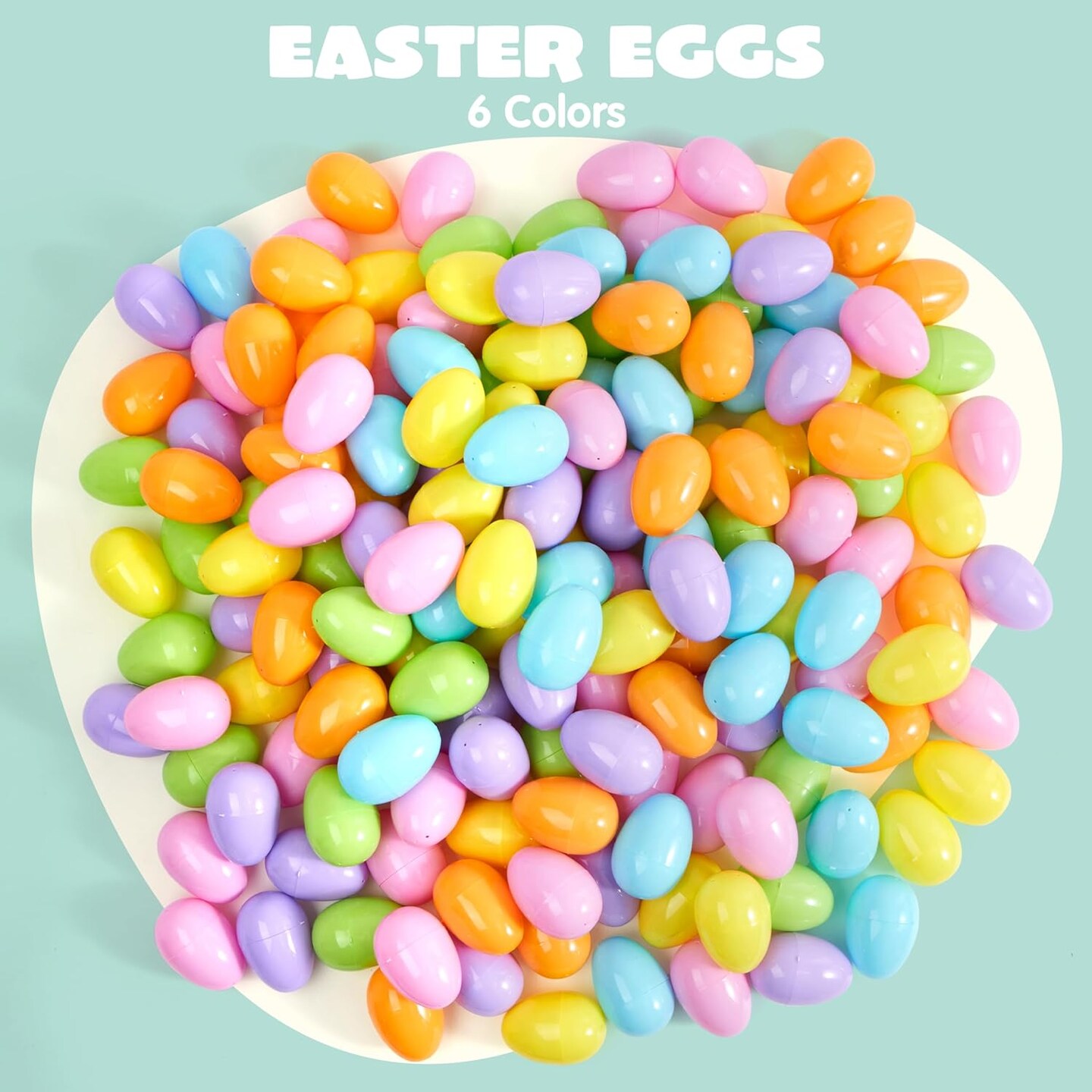 3.15" Pastel Easter Eggs, 200PCS Large Plastic Eggs, Empty Colorful Fillable Eggshells for Easter Hunt, Party Favor, Basket Stuffers Filler, Classroom Prize Supplies