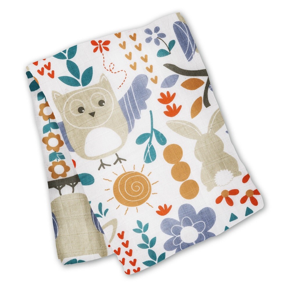 Leika Owl/Bunny Cotton Muslin Baby Swaddling Blanket