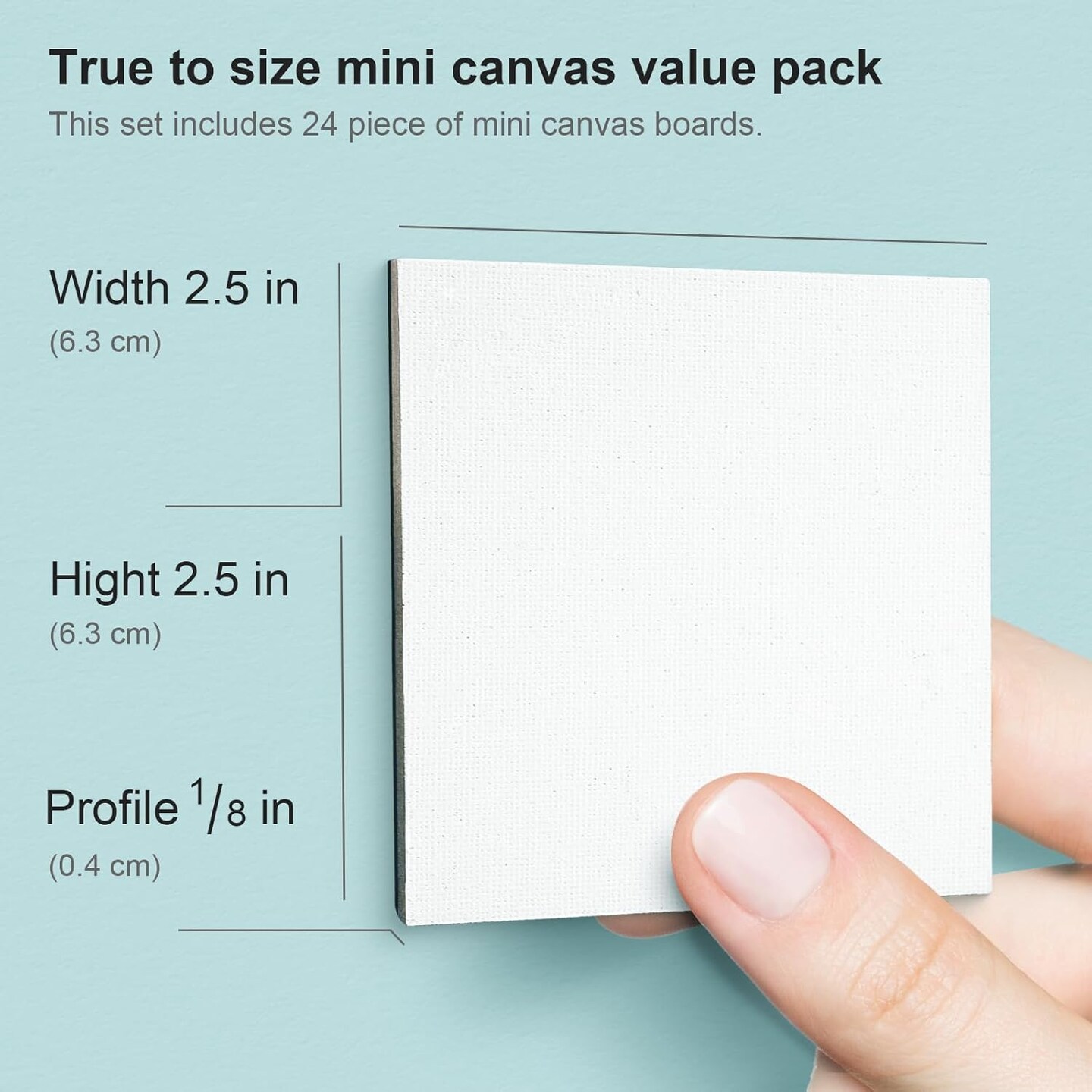 Mini Magnetic Canvas Panel 2.5x2.5 Inch / 24 Pack