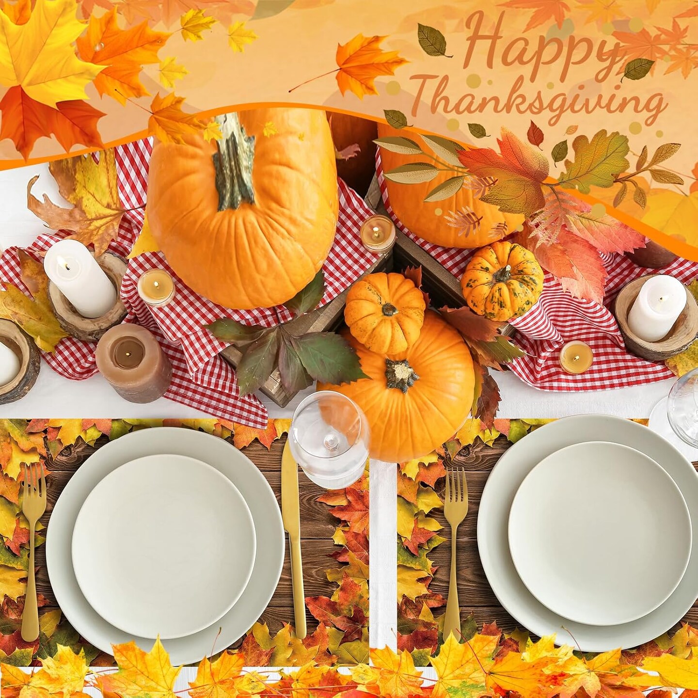 11 x 17 Inch Thanksgiving Paper Placemats(Orange)