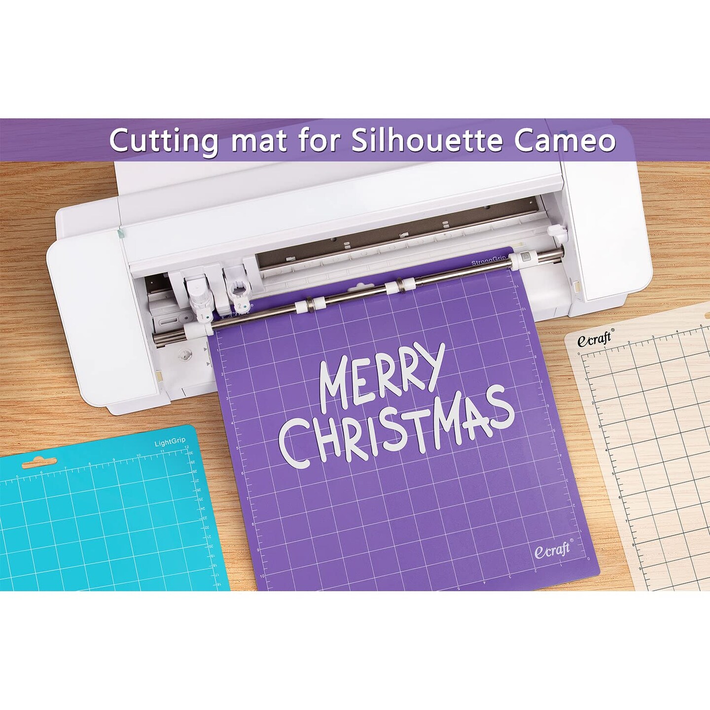 12x12 Cutting Mat 5-Pack for Silhouette Cameo 5/4/3/2/1, Variety Grip (StrongGrip, StandardGrip, LightGrip), Gridded Non-Slip Replacement Mats for Crafts, Quilting & Sewing