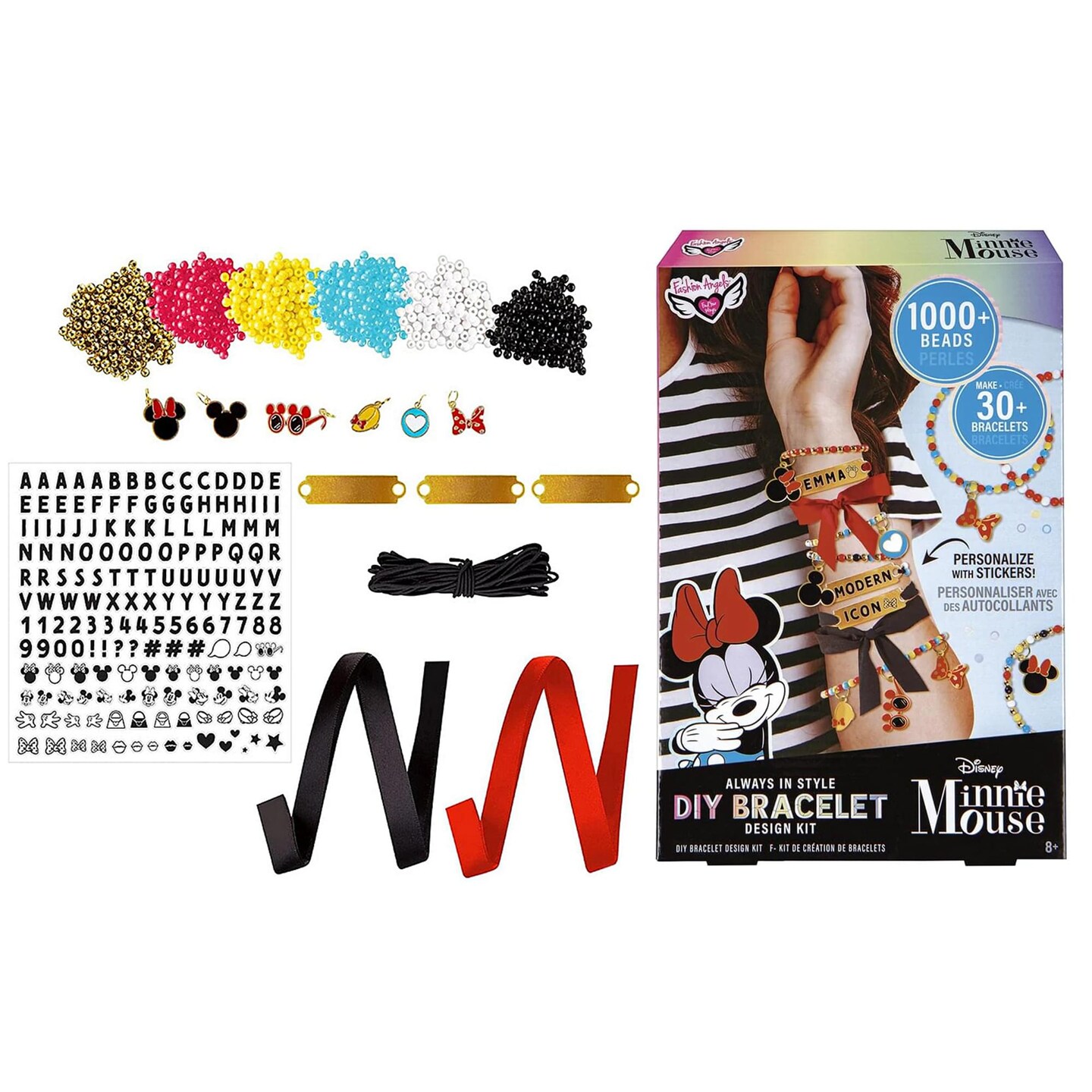 Fashion Angels Minnie Mouse DIY Bracelet Design Kit with 1000+ Beads
