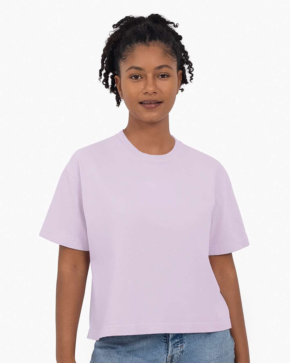 Women’s Heavyweight Boxy Crewneck T-Shirt for Casual & Relaxed Everyday Wear