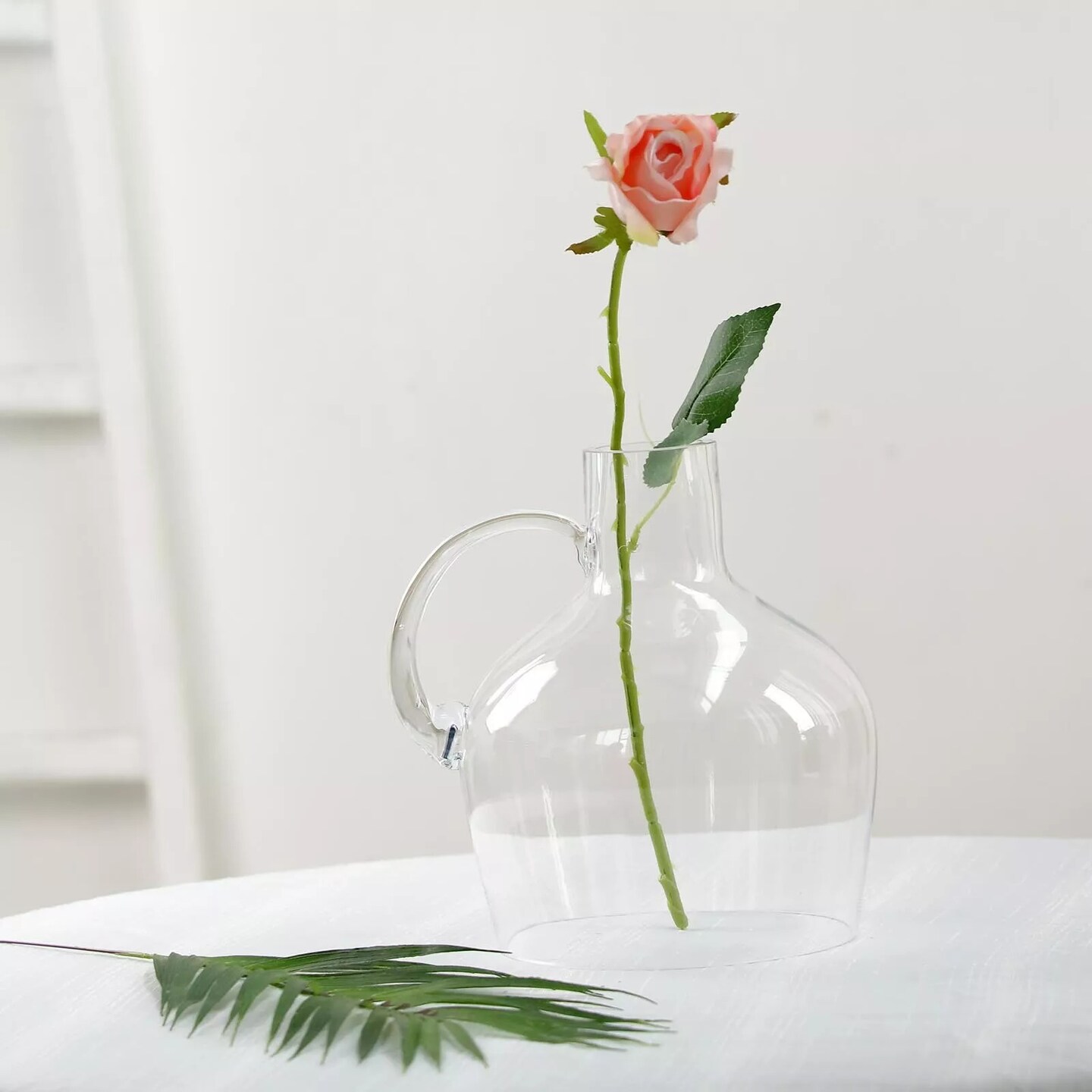 3 pcs 10&#x22; tall Clear Glass Vases Jug with Wooden Bases Party Events Centerpieces