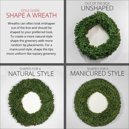 30" Pre-lit Commercial Sequoia Fir LED Christmas Wreath, 100 Warm White SoftTwinkle Lights