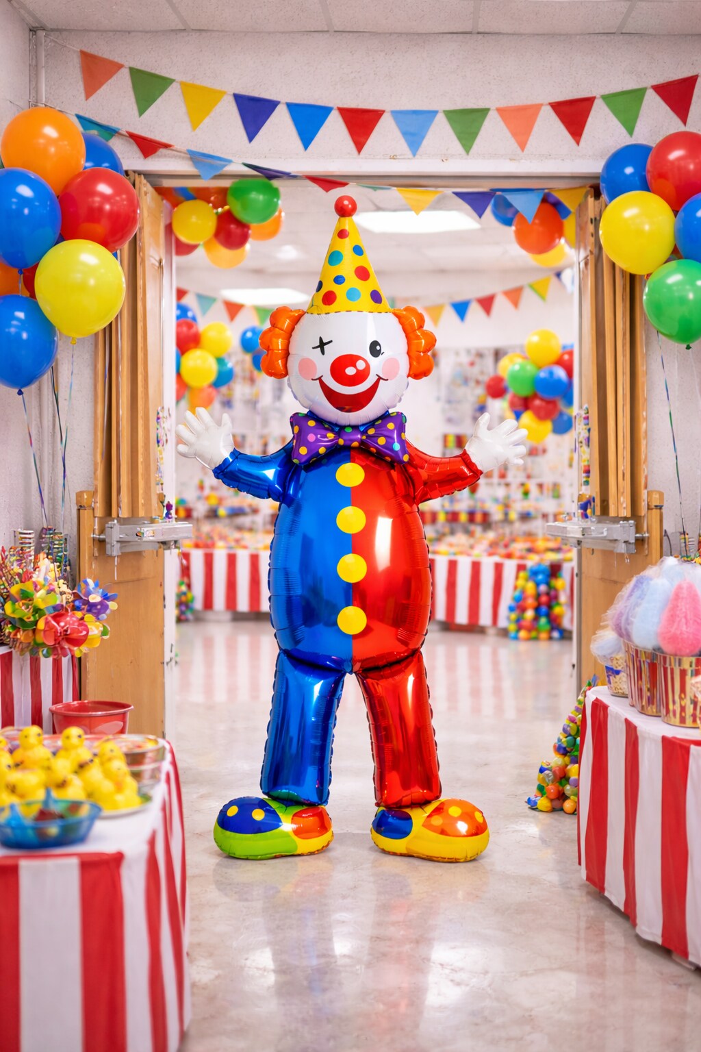 61-Inch Standing Clown Balloon – Giant Circus Clown Foil Balloon Decoration, 1 Piece