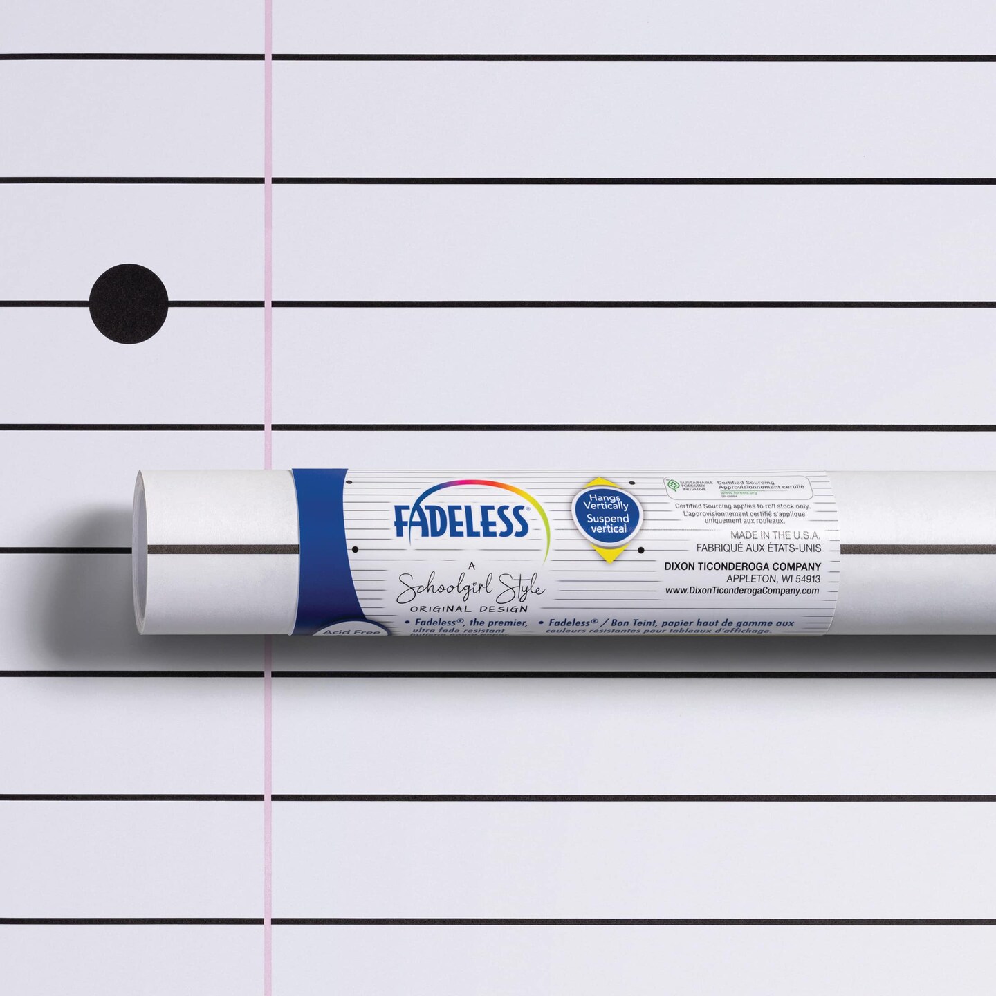 Fadeless Schoolgirl Style Bulletin Paper - Passing Notes, 47-1/4" x 25' Roll