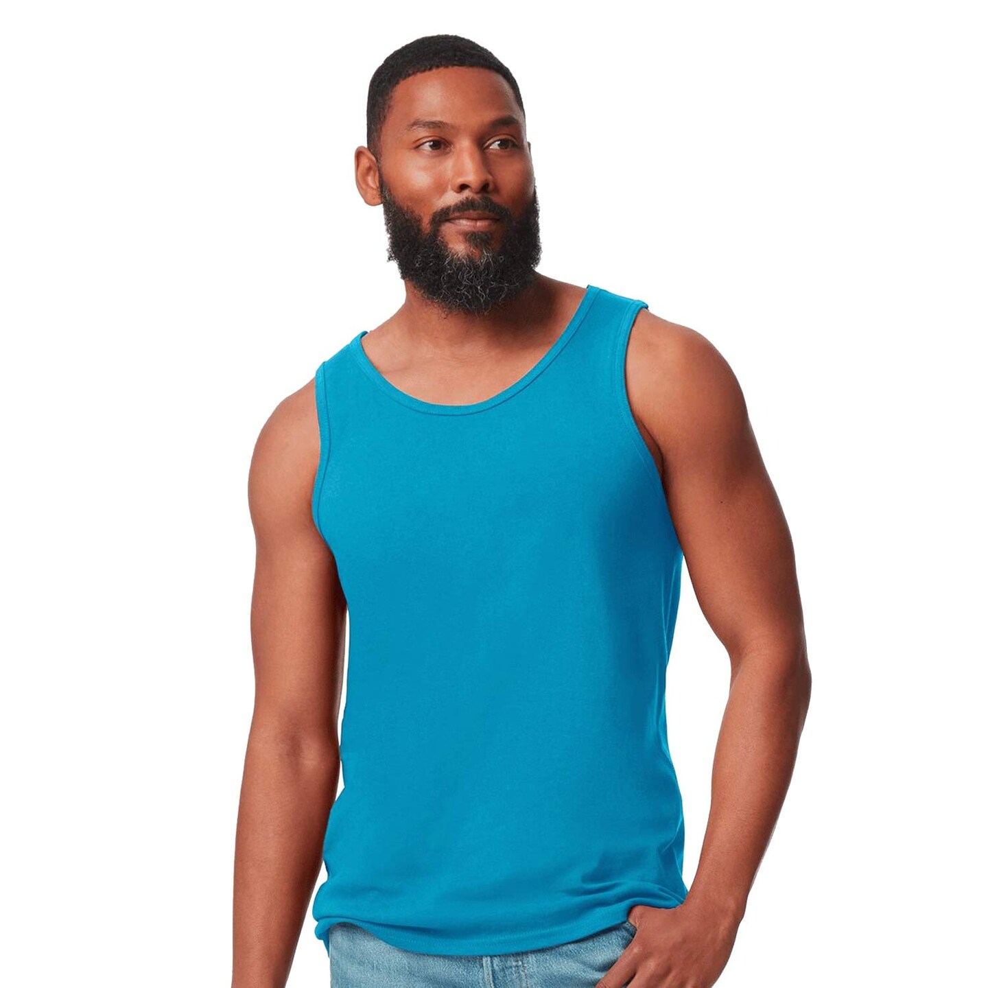 Gildan Heavy Cotton Unisex Crew Neck Tank Top for Ready Print & Casual Cotton Sleeveless Shirt