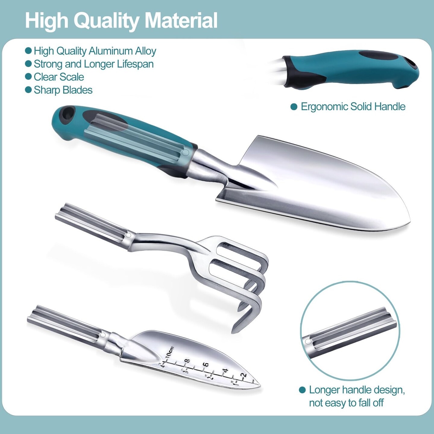 Garden Tools, Gardening Tools Set with Garden Hand Shovel, Garden Trowel, Rust Resistant Gardening Essentials, Supplies, Garden Stuff, Gardening Gifts Kits for Women
