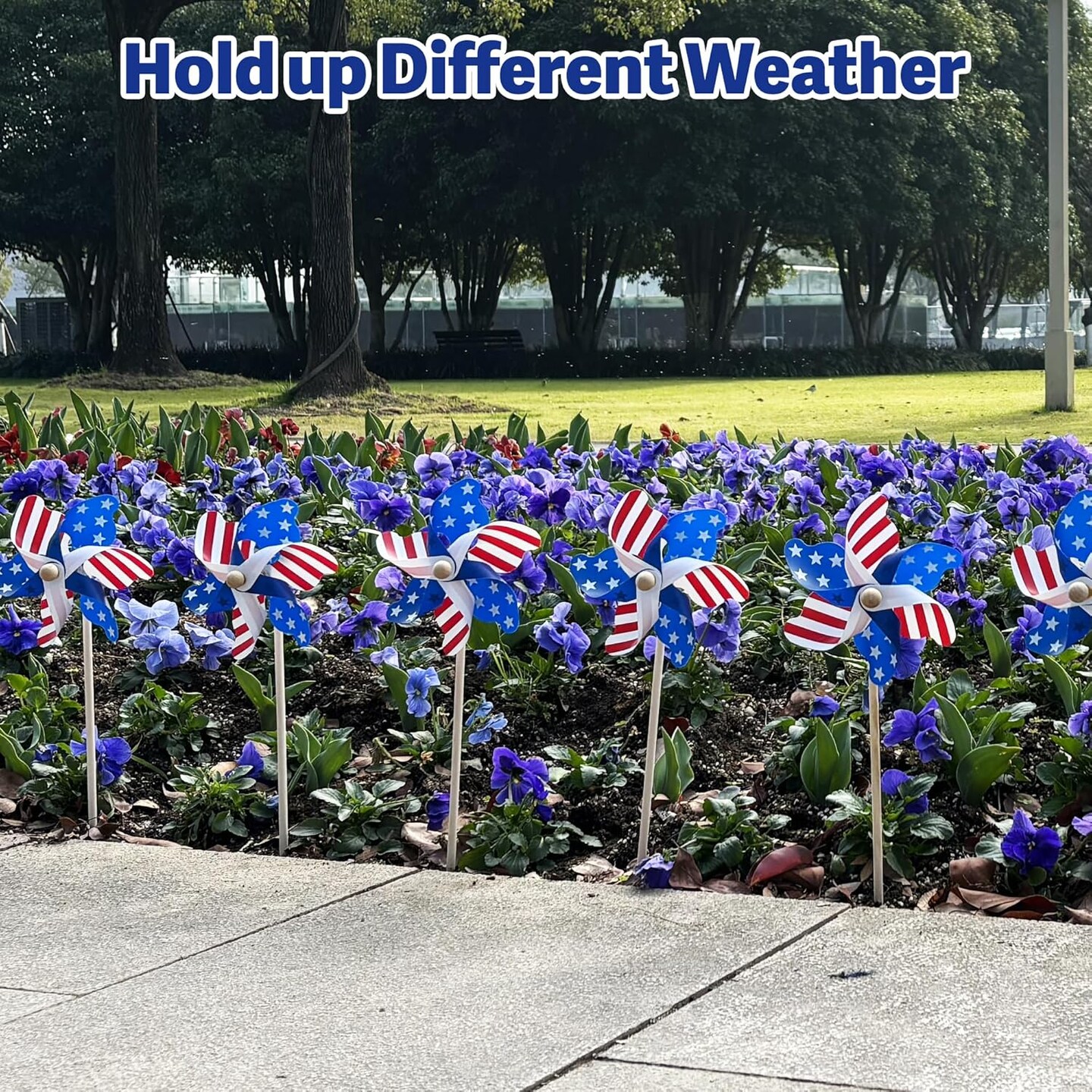 12 Pack Patriotic Pinwheels, American Flag Pinwheels, Wind Spinners for Yard for 4th of July Decor