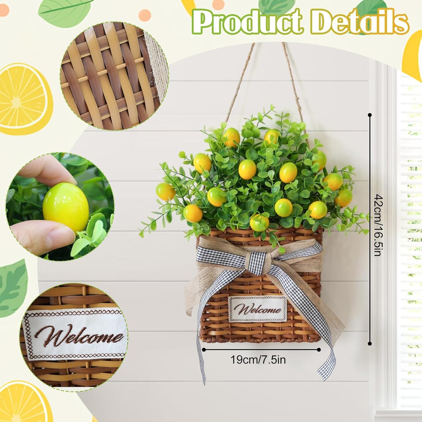 Yellow Lemon Wreath Summer