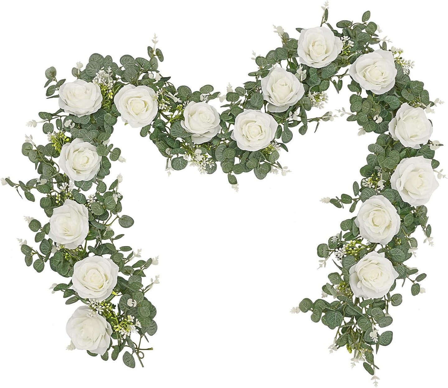 13Ft Artificial Eucalyptus Spring Garlands with Flowers