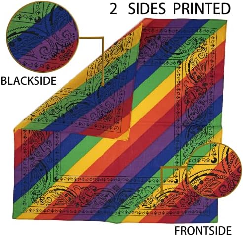 Unisex Bandanas Single Pack Super Soft Cotton 22 inch Cowboy Large Handkerchief with Nice Package