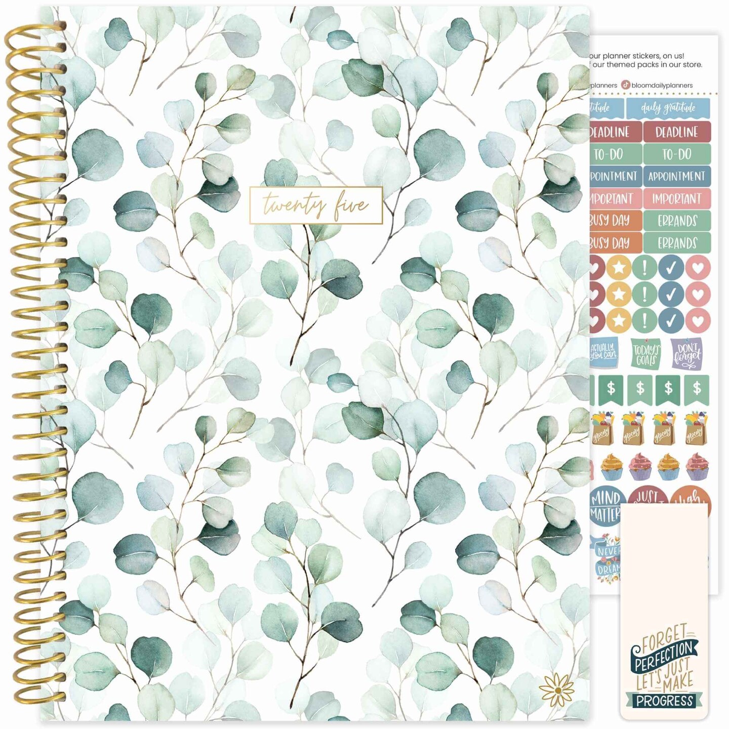 bloom daily planners 2025 Soft Cover Planner, 8.5" x 11", Boho Greenery