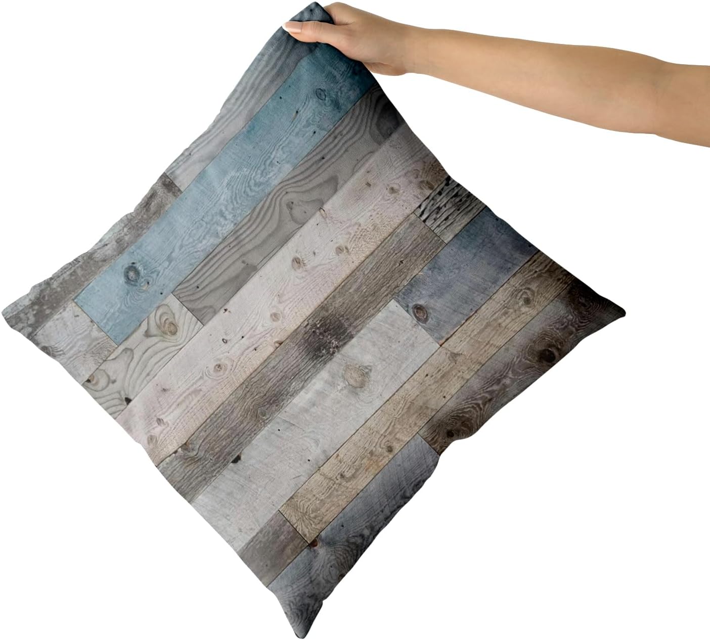 Wood Grain Throw Pillow Covers, Vintage Barnwood Cushion Covers, Rustic Wooden Country Style Square Pillowcases for Sofa Couch Bedding Farmhouse Deco