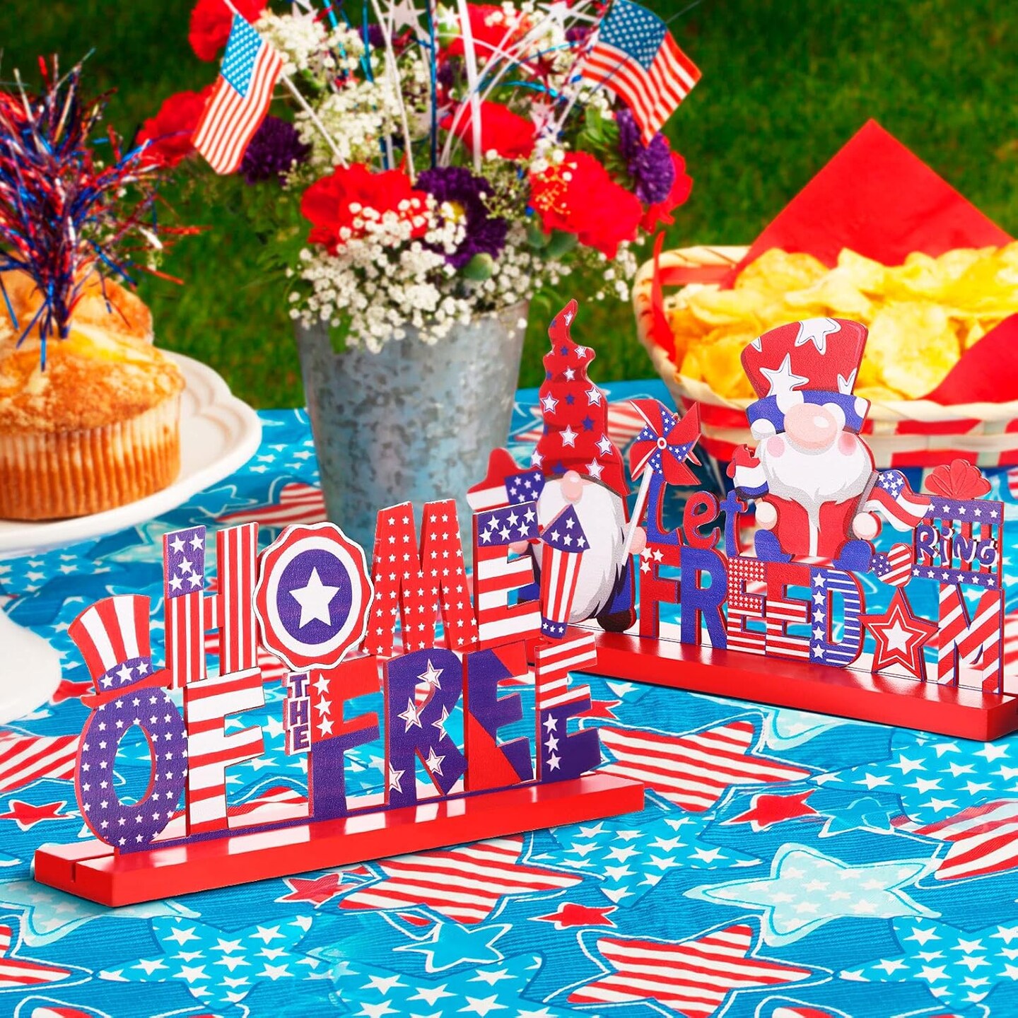 4 Pieces Patriotic Table Decoration