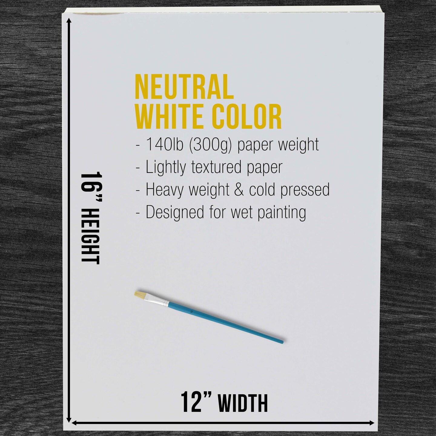12&#x22; x 16&#x22; Premium Heavyweight Watercolor Paper Pad, Pack of 2 (12 Sheets Each), 140lb (300gsm) - Spiral Bound, Cold Pressed, Acid-Free, Wet, Water Color Paper - For Artists, Students