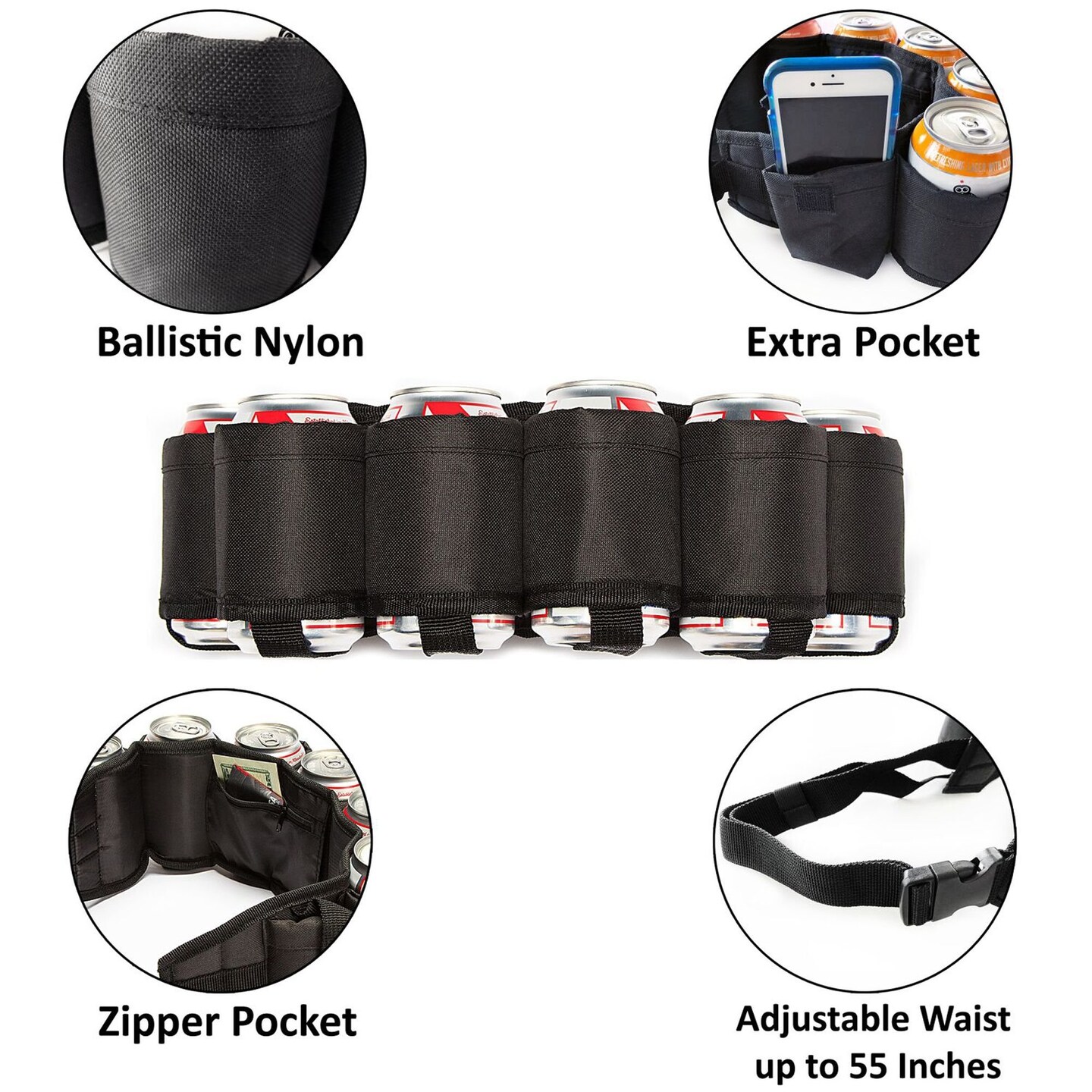 Edge Collections – Beer Belt Beer Holster for Party & Events – 1 Piece