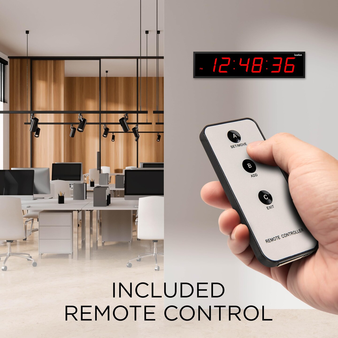 Ivation Huge 30 Inch Large Big Oversized Digital LED Wall Clock