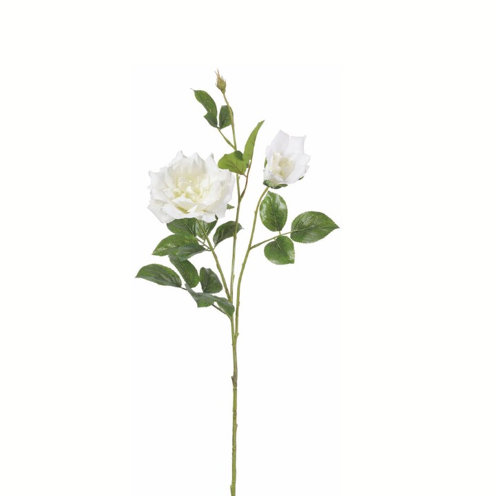 32&#x22; Artificial White Wild Rose Stem &#x2013; Faux Long Stem Rose for Wedding Bouquets, Floral Arrangements &#x26; Home Decor-FSR029-WH