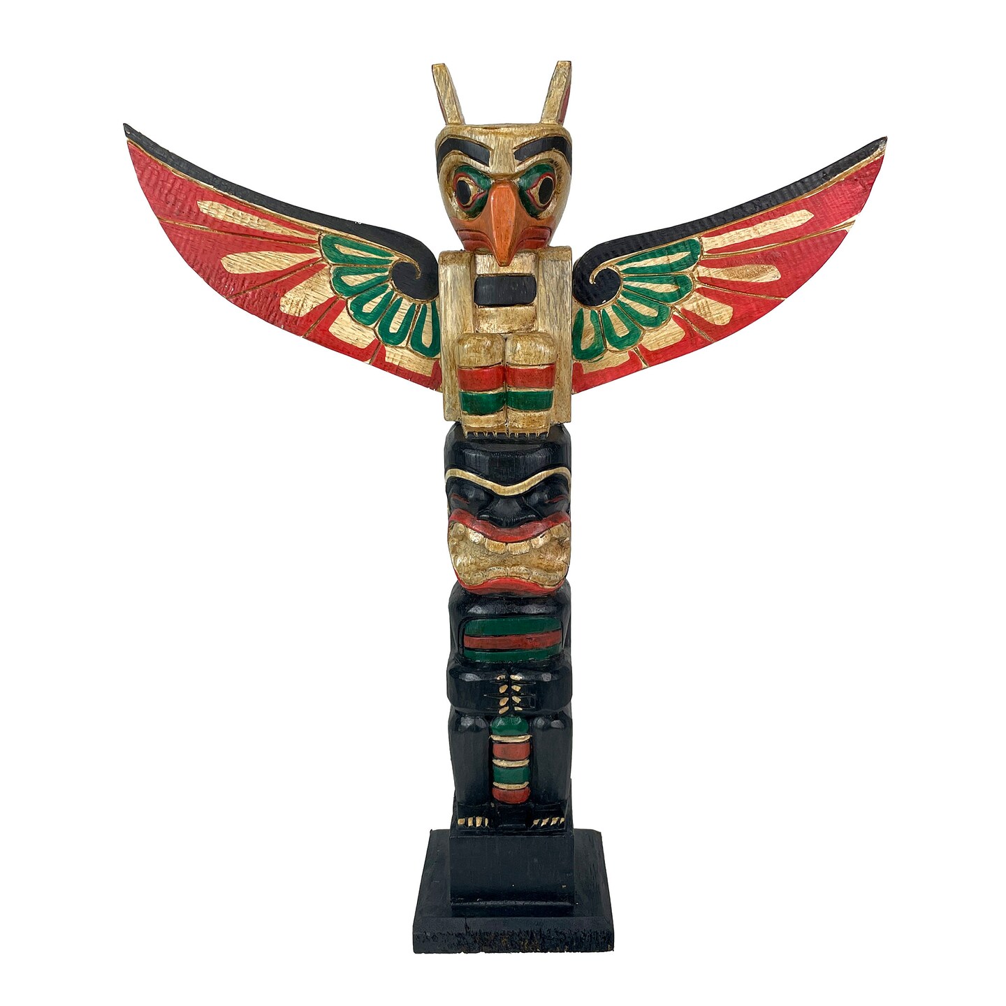 Northwest Coast Style Wooden Totem Pole Sculpture