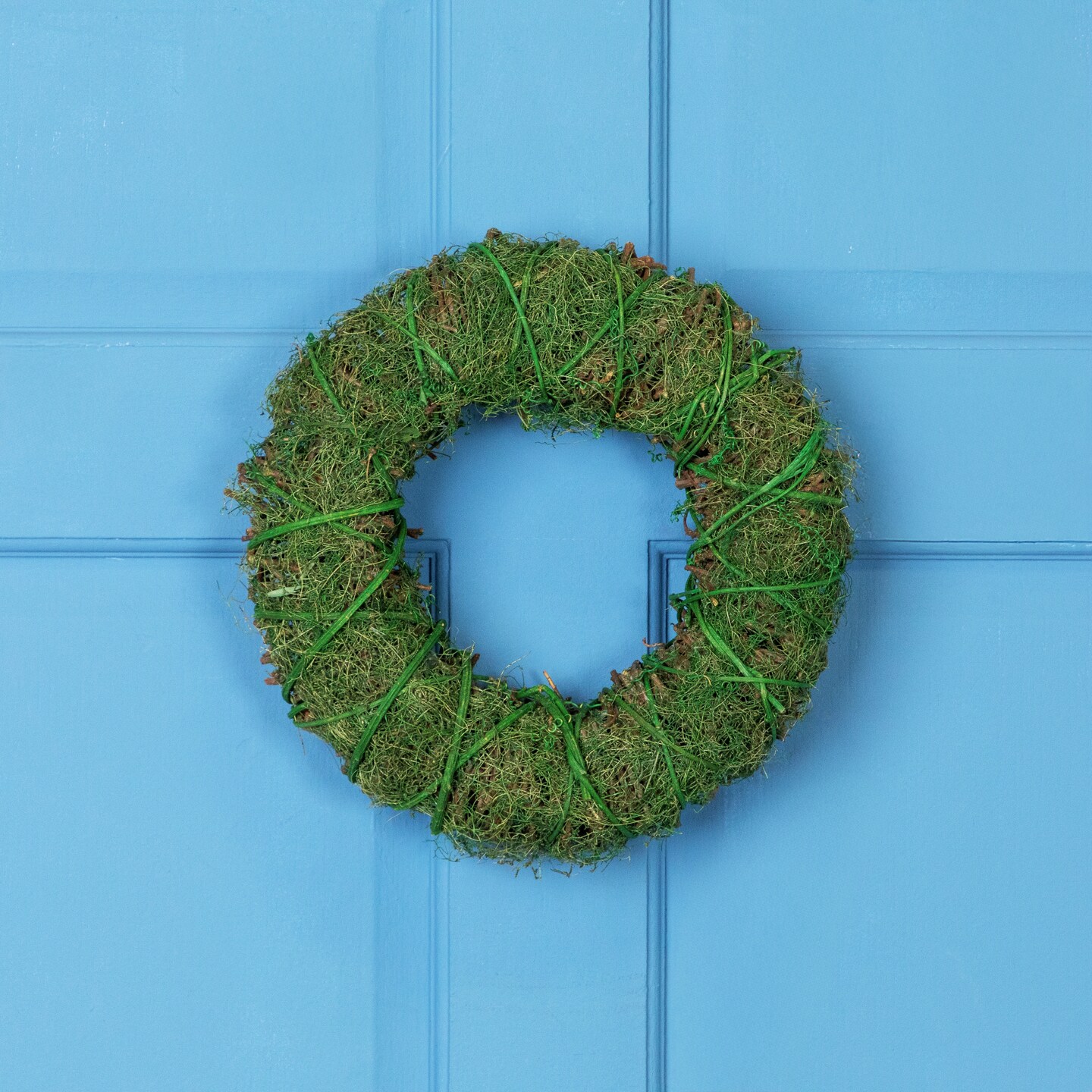 Northlight Green Moss and Twig Artificial Spring Wreath, 12-Inch