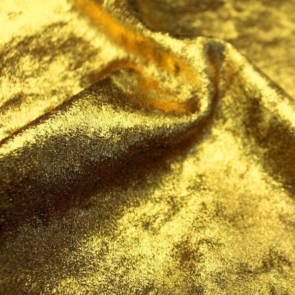 86% Polyester & 14% Spandex Foiled Stretch Velvet Fabric with All Over Foil for Costumes 56" Width