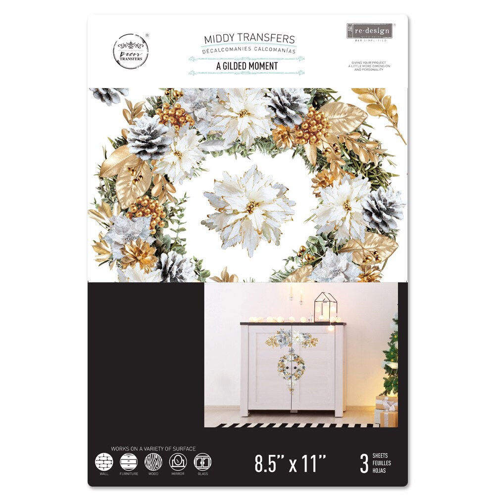 Decor Transfers® 8.5x11 - A Gilded Moment - 3 sheets, 8.5"x11"