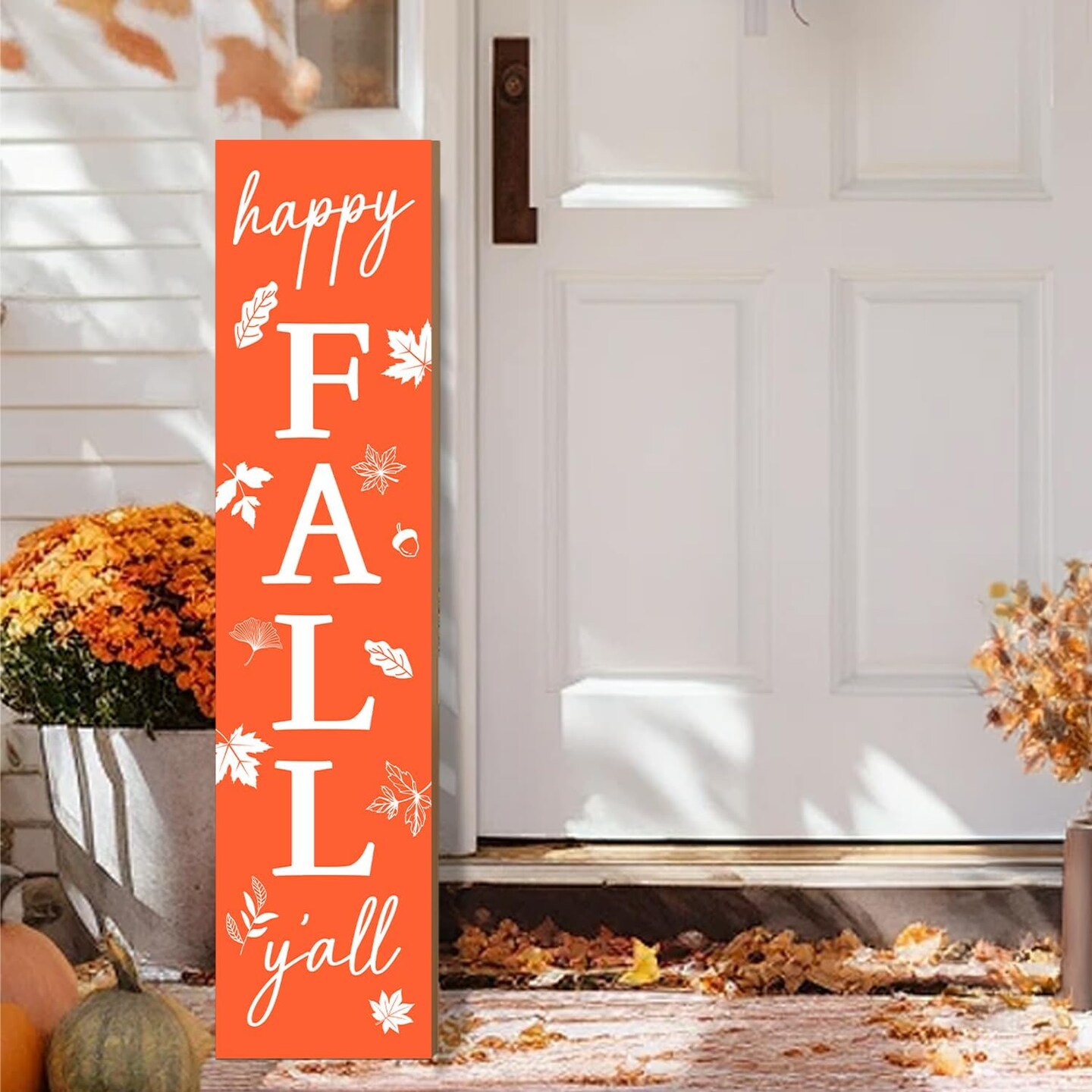 Fall Porch Sign For Front Porch (Yellow)