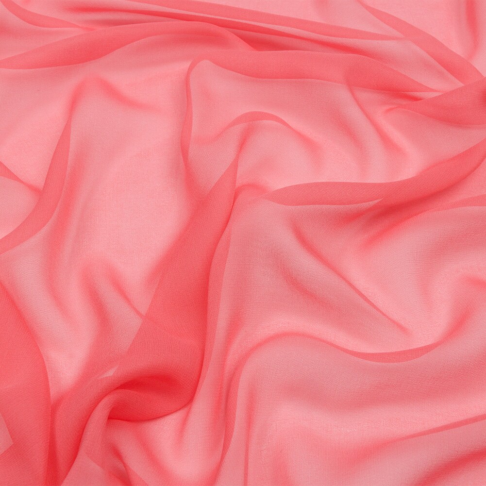 1 Yard Soft Salmon Premium Silk Chiffon Fabric For Luxury Draping & Designer Apparel 54 Inch Width