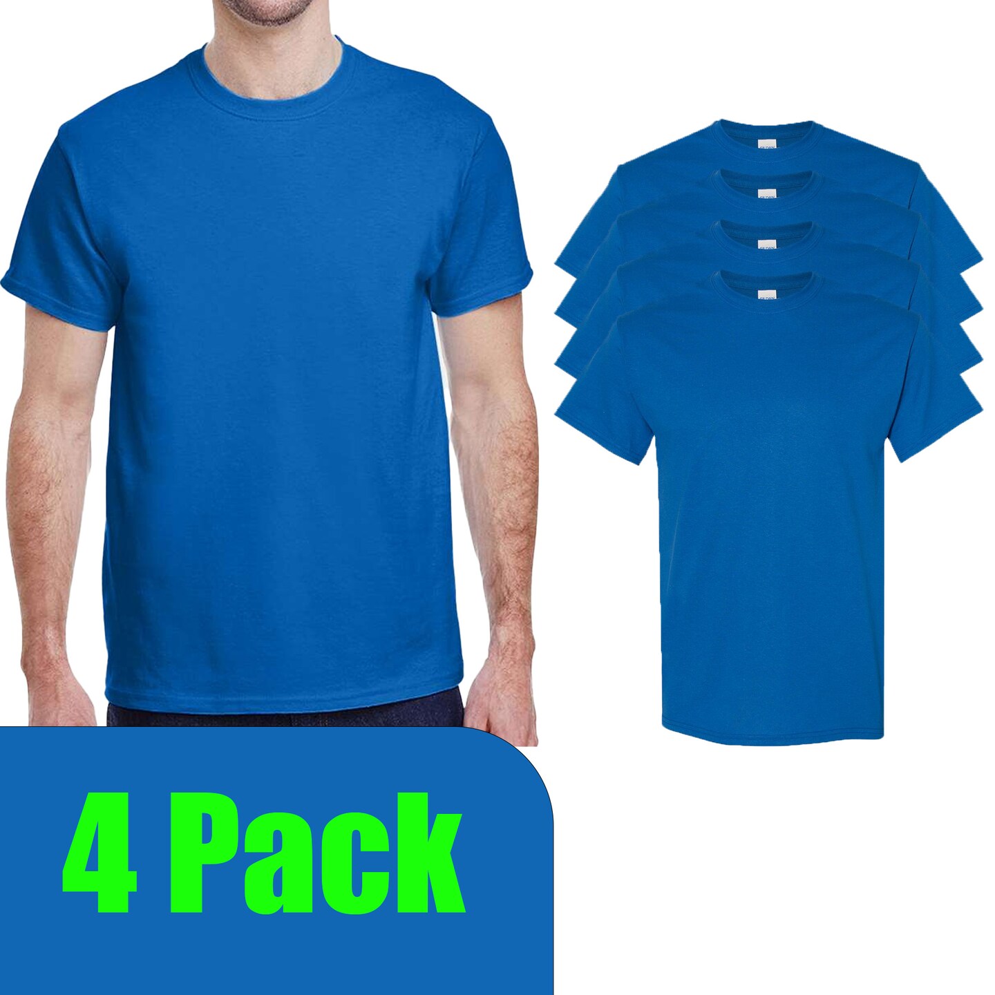 Gildan Unisex Neon Blue Crewneck T-Shirt Blanks for Crafting, Printing & Design Projects